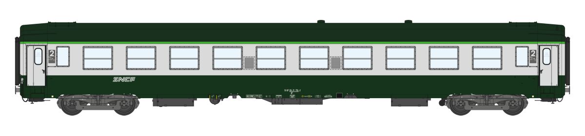 Voiture Voyageurs RMA UIC 2e Classe – Vert/argent N°130 – Occasion