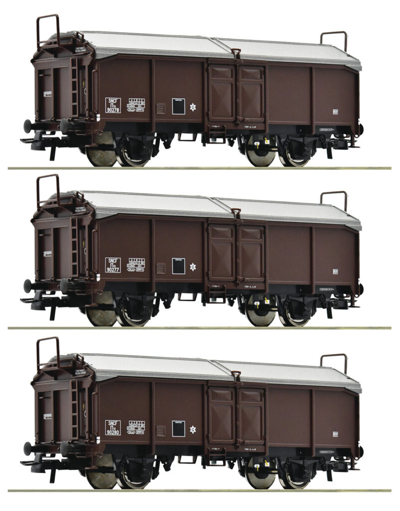 Roco Ensemble de 3 pièces : Wagons à toit coulissant