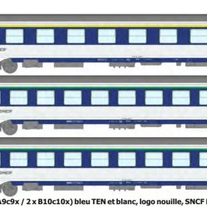REE JM-037 Set de 3 voitures couchettes CORAIL SNCF
