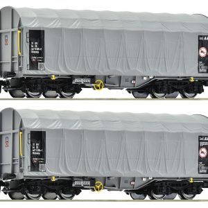 ROCO 6600144 Set de deux wagons bâchés porte coils CD AAE