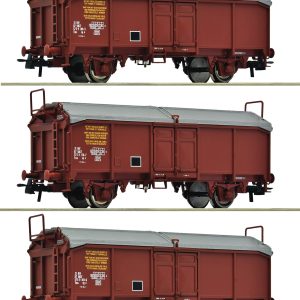 ROCO 6600173 Set de 3 wagons tombereaux SNCF Tms à toits coulissants