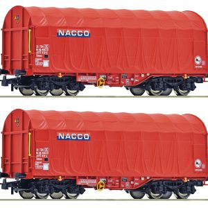 ROCO 6600226 Set de deux wagons bâchés porte coils NL-NACCO