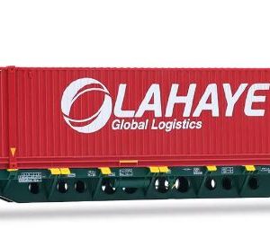 JOUEF HJ6330 Wagon porte containers Sgnss CEMAT chargé d'un container 45' LAHAYE